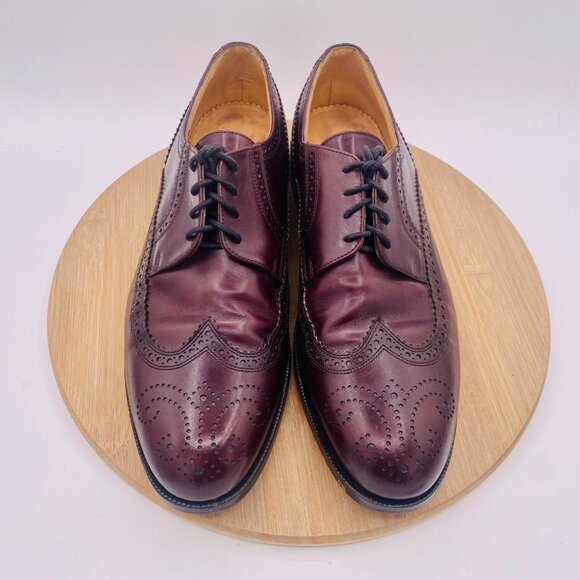 Bally Shoes Mens 11.5 E Brown Leather Wingtip Dress Oxfords Brogue $829 - Picture 2 of 10